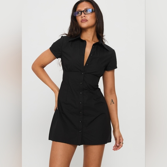 PRINCES POLLY Motley Mini Dress Black - Picture 2 of 7